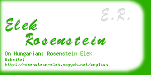 elek rosenstein business card